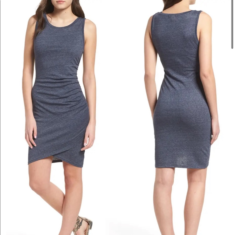 Blue Leith Side Ruched Dress